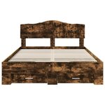 vidaXL Cadre de lit Chêne fumé 140 x 200 cm Bois d'ingénierie