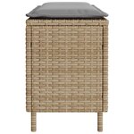 vidaXL Banc de jardin avec coussin beige 110x30x40 5 cm résine tressée