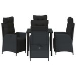 vidaXL Ensemble de salle à manger pour jardin 5 Pièces Noir Poly rotin