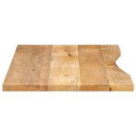 vidaXL Dessus de bureau avec courbe 110x60x2 5 cm manguier massif brut