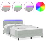 vidaXL Lit à ressorts avec matelas Gris clair 140 x 190 cm Velours