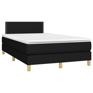 vidaXL Sommier à lattes de lit avec matelas noir 120x190 cm tissu