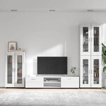 vidaXL Ensemble meuble TV FLORIN Blanc brillant Bois d'ingénierie