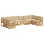 vidaXL Ensemble de canapés d'extérieur 10 pc Blanc et Beige Polyester