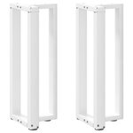 vidaXL Pieds de table console en T  2 pièces  blanc  25 x 28 x (72-73) cm  acier