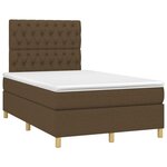 vidaXL Sommier à lattes de lit et matelas marron foncé 120x190cm tissu