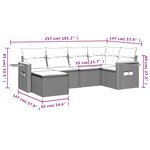 vidaXL Salon de jardin avec coussins 6 Pièces beige résine tressée