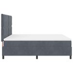 vidaXL Lit à ressorts avec matelas Gris foncé 180 x 200 cm Velours