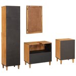vidaXL Ensemble de mobilier de salle de bain avec tiroir 4 Pièces Marron