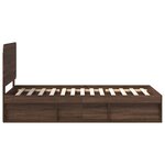 vidaXL Cadre de lit Chêne brun 100 x 200 cm Bois de pin massif