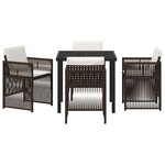 vidaXL Ensemble de salle à manger pour jardin 5 Pièces Marron Poly rotin
