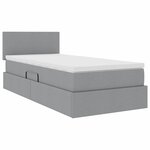 vidaXL Lit avec rangement et matelas Gris clair 90 x 190 cm Velours
