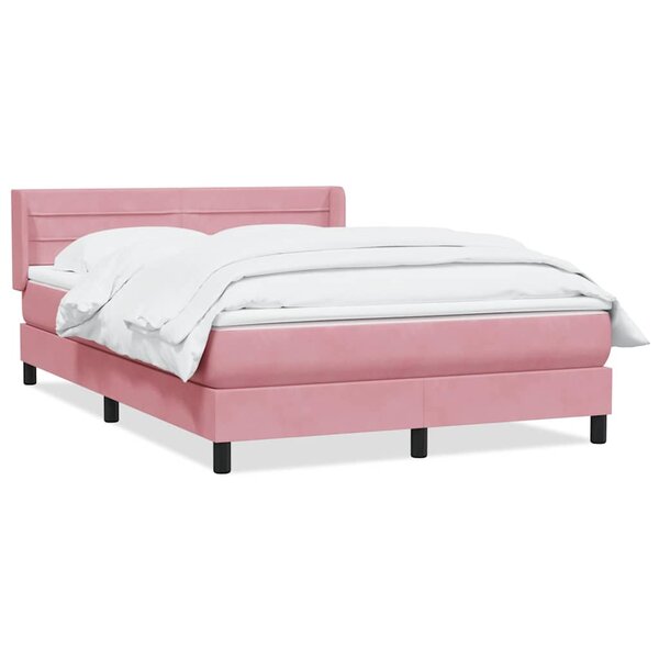 vidaXL Sommier à lattes de lit avec matelas rose 160x220 cm velours