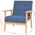 vidaXL Fauteuil Bleu Tissu
