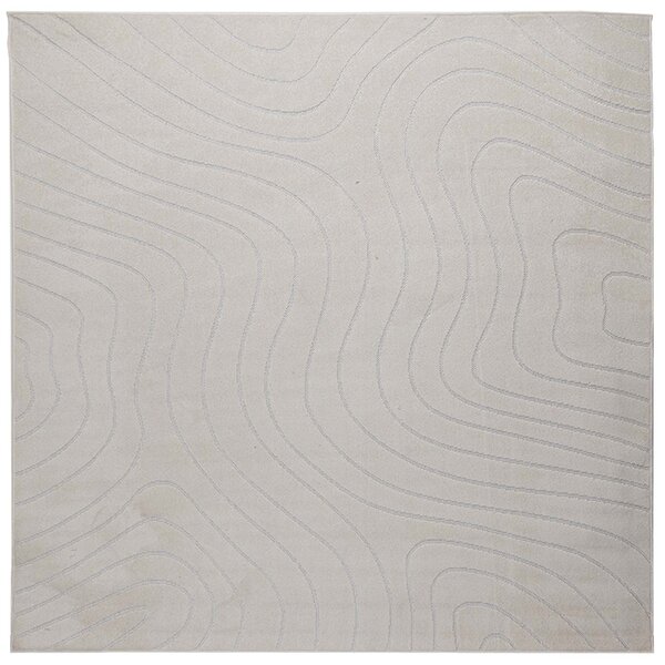 vidaXL Tapis de surface Carré HUARTE Crème 200 x 200 cm Polyester