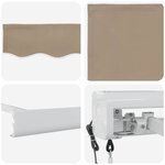 vidaXL Auvent Rétractable Beige 500 × 300 cm Tissu  Métal
