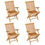 vidaXL Salon de jardin 5 Pièces Bois de teck massif
