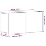 vidaXL Meuble TV Chêne noir 80x30x41 cm Bois d'ingénierie