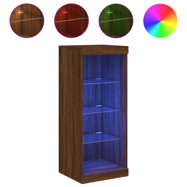 vidaXL Buffet avec lumières LED chêne marron 41x37x100 cm