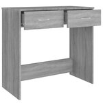 Bureau table poste de travail meuble d'ordinateur informatique étude sonoma 80 x 40 x 75 cm bois d'ingénierie gris 02_0023963