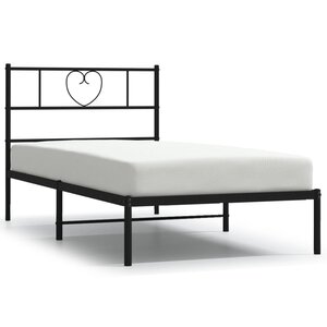 vidaXL Cadre de lit métal sans matelas avec tête de lit noir 107x203cm