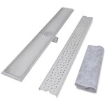 vidaXL Drain de douche linéaire 2 Pièces 1030 x 140 mm Acier inoxydable