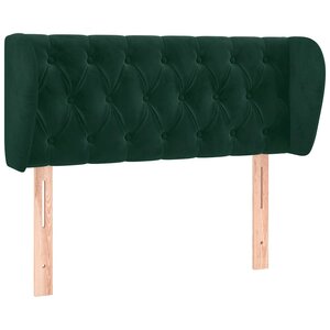 vidaXL Tête de lit avec oreilles Vert foncé 103x23x78/88 cm Velours