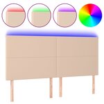 vidaXL Tête de lit à LED Cappuccino 200x5x118/128 cm Similicuir