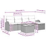 vidaXL Canapé de jardin 6 pièces avec coussins en rotin poly gris clair
