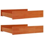 vidaXL Tiroirs de lit 2 Pièces cire marron bois de pin massif