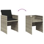 vidaXL Ensemble à manger de jardin et coussins 17 Pièces gris clair rotin