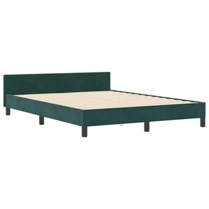 vidaXL Cadre de lit avec tête de lit Vert foncé 140 x 190 cm Velours