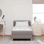 vidaXL Lit à ressorts avec matelas Taupe 80 x 200 cm tissu