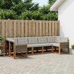 vidaXL Ensemble de canapés d'extérieur 7 Pièces Naturel et Gris clair