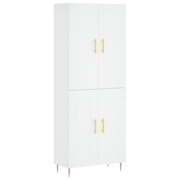 vidaXL Buffet haut Blanc 69 5x34x180 cm Bois d'ingénierie