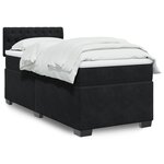 vidaXL Sommier à lattes de lit avec matelas noir simple velours
