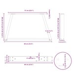 vidaXL Pieds de table basse en forme de V  2 pièces  anthracite  60 x (30-31 3) cm  acier