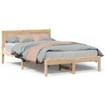 vidaXL Cadre de lit Marron 135 x 190 cm Bois de pin massif