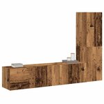 vidaXL Meubles TV muraux 3 Pièces vieux bois bois d'ingénierie