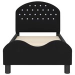 vidaXL Cadre de lit pour tout-petit avec tête de lit Noir 70 x 140 cm
