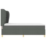 vidaXL Lit à ressorts avec matelas Gris foncé 200 x 140 cm tissu