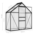 vidaXL Serre Anthracite Aluminium 1 33 m²