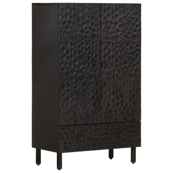vidaXL Buffet noir 60x33x100 cm bois de manguier massif