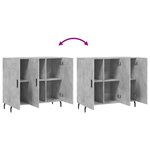 vidaXL Buffet gris béton 90x34x80 cm bois d'ingénierie