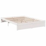 vidaXL Lit bibliothèque sans matelas blanc 150x200 cm bois pin massif