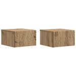 vidaXL Table d'appoint murale 2 pièces Chêne artisanal