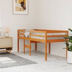 vidaXL Lit haut sans matelas cire marron 80x200 cm bois massif