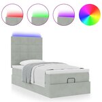 vidaXL Cadre de lit ottoman et matelas gris clair 90x200 cm velours