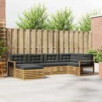 vidaXL Ensemble de canapés d'extérieur 6 pc Blanc et anthracite
