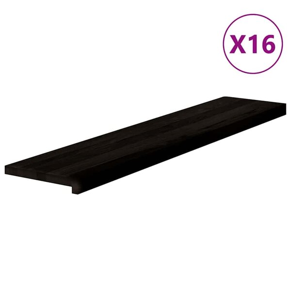 vidaXL Marches d'escalier 16 Pièces marron foncé 120x25x2 cm chêne massif